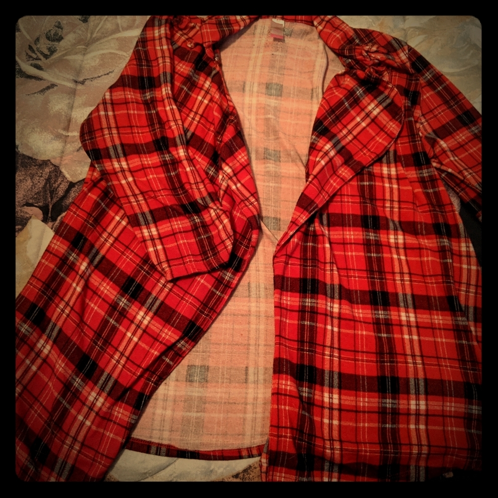 Plaid Printed Cardigan